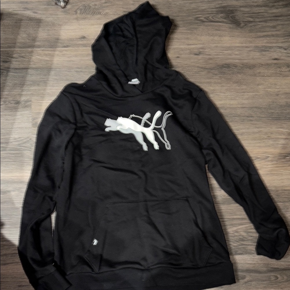 Puma Black Hoodie with White Emblem